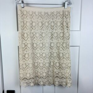 Db Established 1962 Cream Lace Crochet Romantic Skirt Size Medium  g